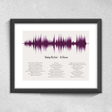 Load image into Gallery viewer, 1st Anniversary Gift,  Wedding Song Sound Wave &amp; Lyrics,  First Dance Sound Wave