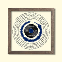 Load image into Gallery viewer, Beatles A Day In The Life Song Lyrics Wall Art | Beatles Song Lyrics | Soundwave Art | Gift For Him