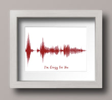 Load image into Gallery viewer, Valentine&#39;s Day Gift For Boyfriend, Voice Wave Art Print Valentines Day Gift, Soundwave Art Print Valentines Gift For Husband